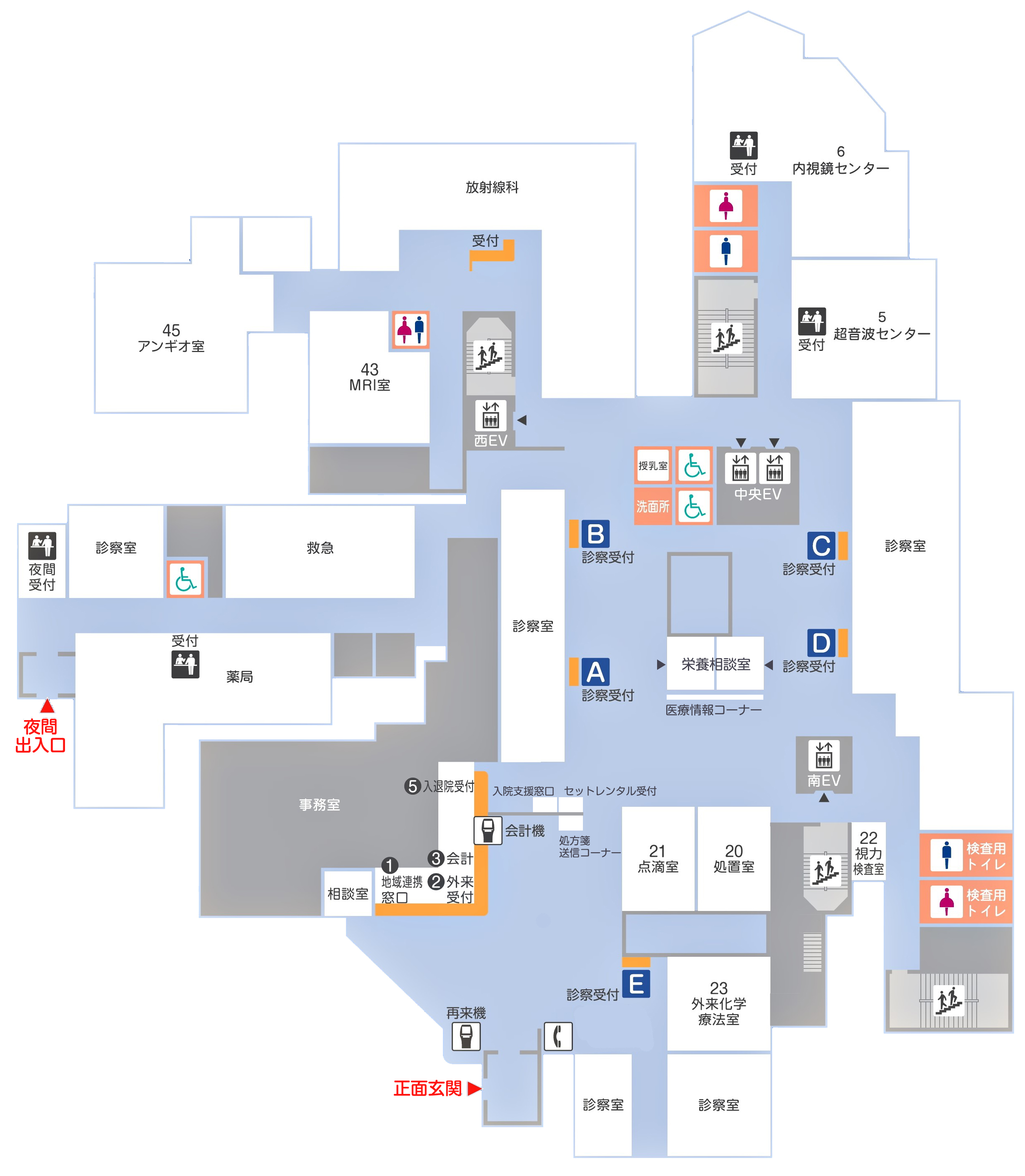 外来フロア（4階）のご案内